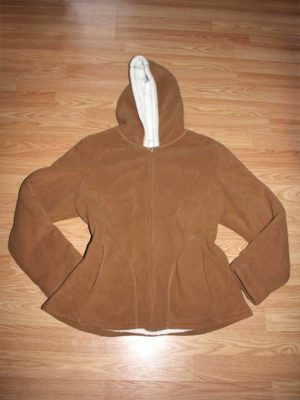 Cozy Brown Hooded Sherpa-Lined Jacket